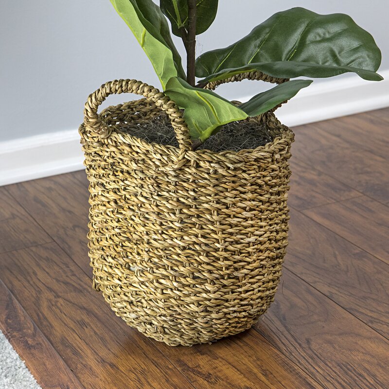 Faux plant with buy basket